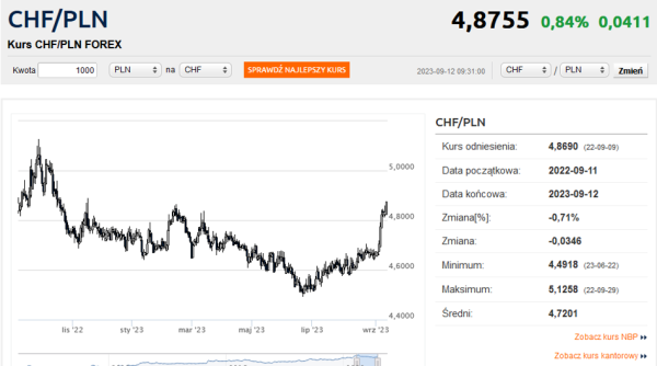 Kurs euro najwyżej od wiosny. Frank najdroższy od blisko roku - INFBusiness