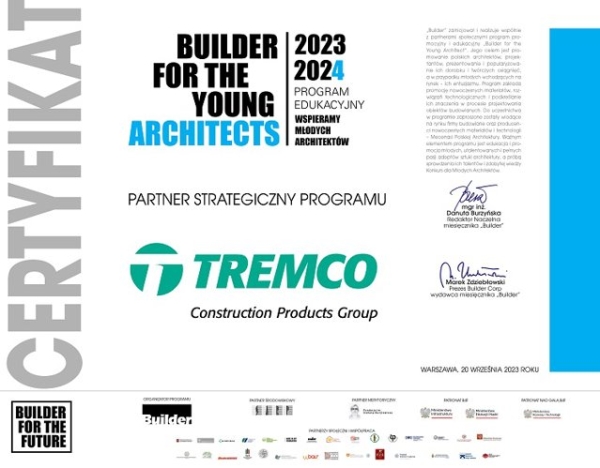 Tremco CPG Poland partnerem strategicznym programu „Builder For The Young Architects” - INFBusiness