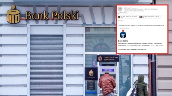 Bank PKO BP ostrzegł klientów przed fałszywymi mailami /Piotr Kamionka/REPORTER, PKO BP/X /