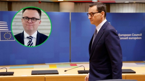 Mateusz Morawiecki zaapelował do Szymona Hołowni o spotkanie, w czasie którego będą mogli porozmawiać o m.in. przedłużeniu zerowego Vatu na żywność. Marszałek twierdzi jednak, że premier się z nim nie kontaktował /LUDOVIC MARIN/AFP; Wojciech Olkusiński/East News /