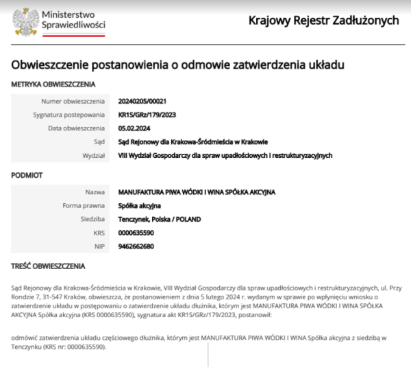 Janusz Palikot w kolejnych tarapatach. Sąd odrzucił układ z wierzycielami Manufaktury - INFBusiness