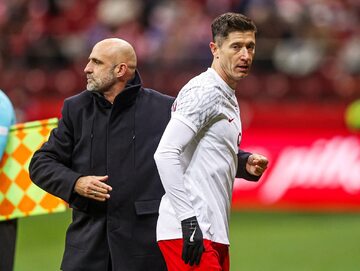 Michał Probierz i Robert Lewandowski