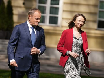 Donald Tusk i Agnieszka Dziemianowicz-Bąk