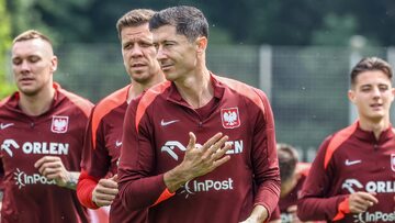 Robert Lewandowski podczas wtorkowego treningu