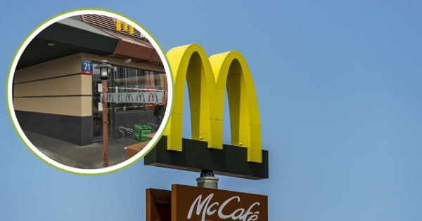 McDonald's przy ul. Ostrobramskiej w Warszawie zostanie zamknięty. Taki los spotkał sąsiadującą z restauracją stację paliw. Źródło: Stanislaw Bielski/REPORTER, Google @Jack Vasilchenko /