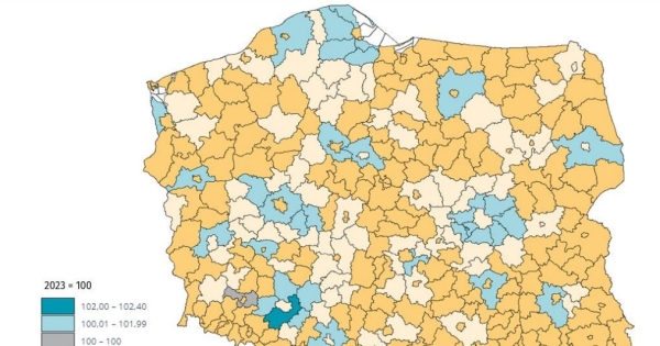 Zmiana liczby ludności w powiatach /GUS /