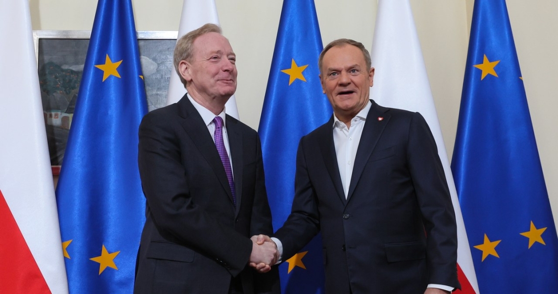 Premier Donald Tusk met with president and vice president of Microsoft Corporation Brad Smith / Leszek Szymański / PAP