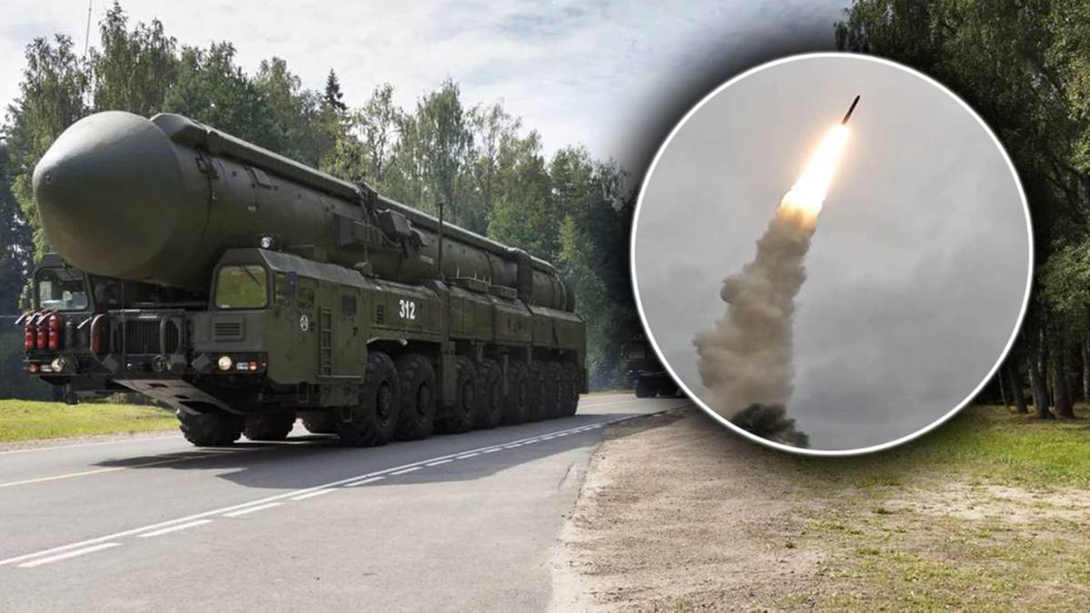 Wyrzutnia rakietowa i startująca rakieta.