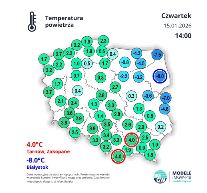 Obecnie mroźnie jest tylko na północnym wschodzie. Z danych IMGW wynika, że miejscami było -8 st. C
