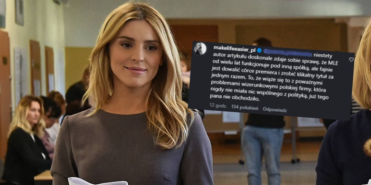 Katarzyna Tusk-Cudna i jej komentarza na Instagramie 