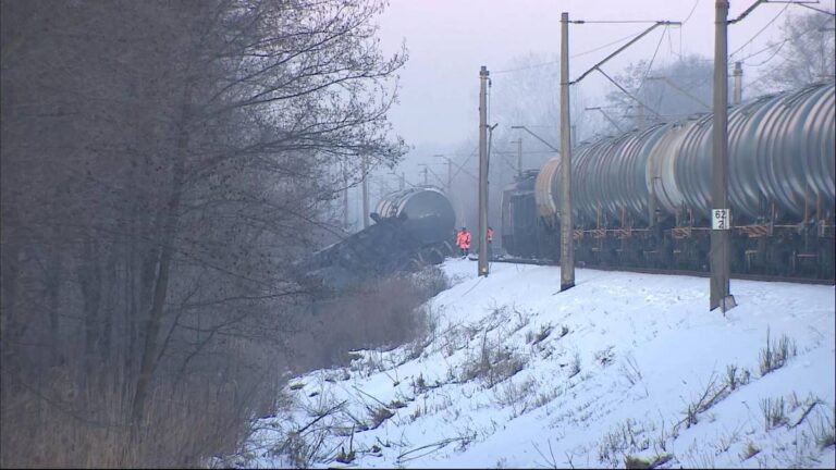 Pociąg towarowy wypadł z torów pod Warszawą. Interweniuje straż pożarna. 7
