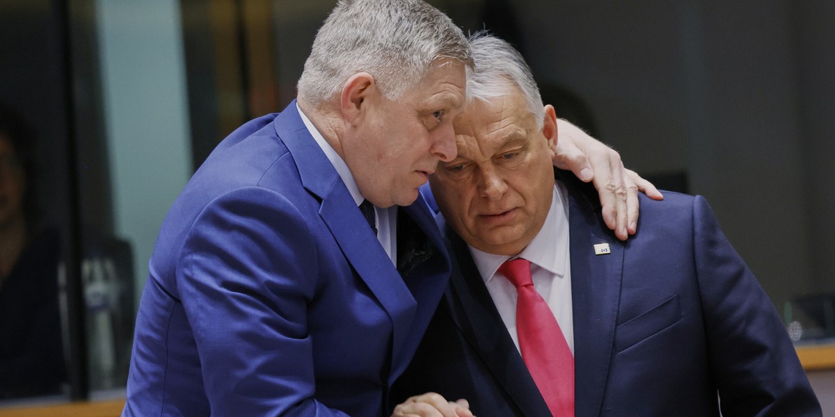 Premier Słowacji Robert Fico i premier Węgier Viktor Orban