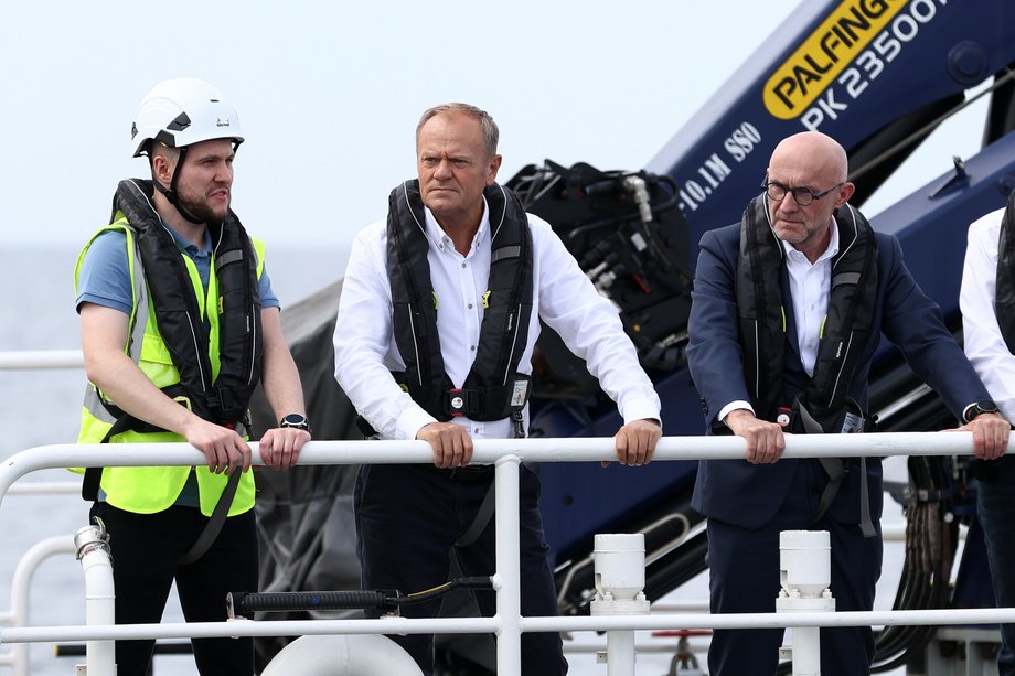 Premier Donald Tusk i prezes Orlenu Ireneusz Fąfara