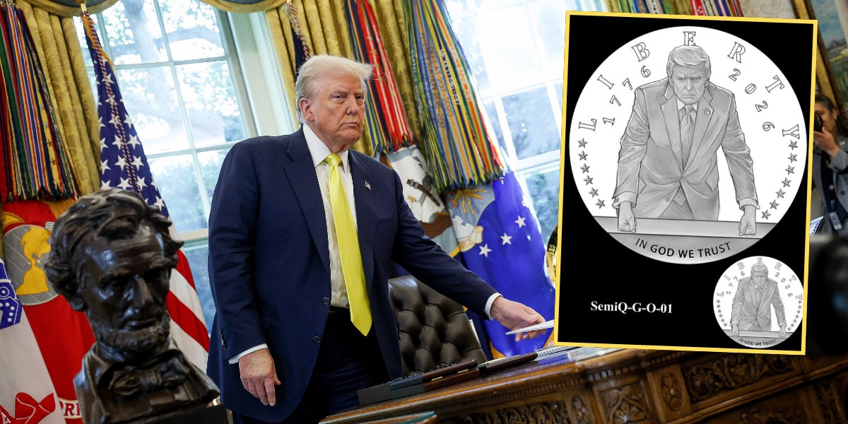 Trump Coin Project Sparks Ire. Production Hinges on Key Factor. 2 Zatwierdzono projekt monety z wizerunkiem Donalda Trumpa (fot. X/Republicans Against Trump)
