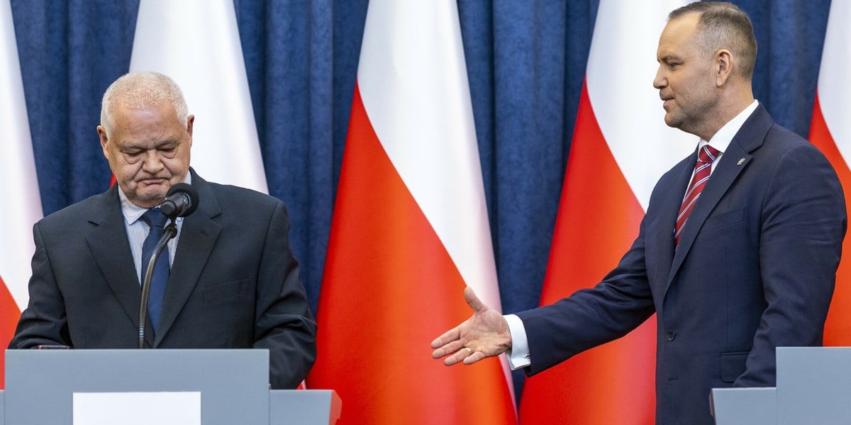 Od lewej: prezes NBP Adam Glapiński i prezydent Karol Nawrocki