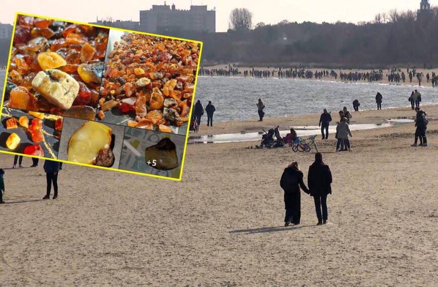 Polskie życie 86 Nawał ludzi zalał wybrzeże. To idealna pora, by poszukiwać bursztynu.