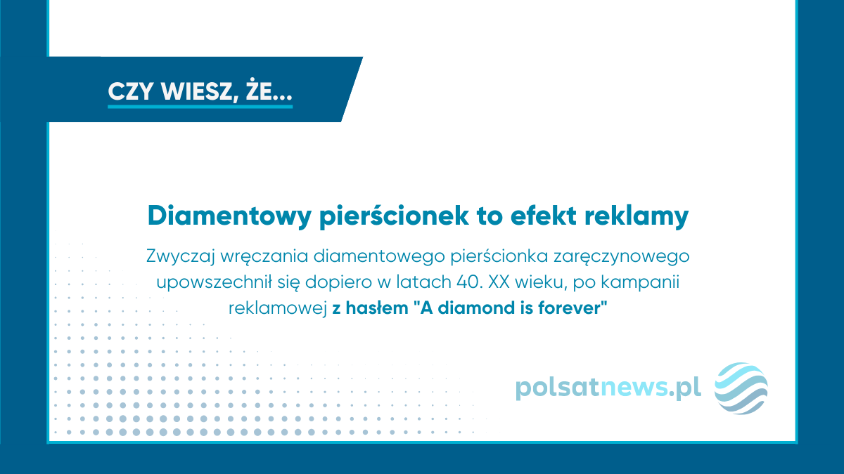 Diamentowy pierścionek to efekt reklamy z lat 40. XX wieku