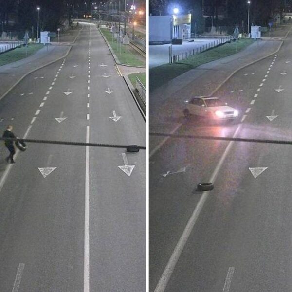 Uknuł „zabójczą zasadzkę” na auta. Własnoręcznie stawił się na policji.