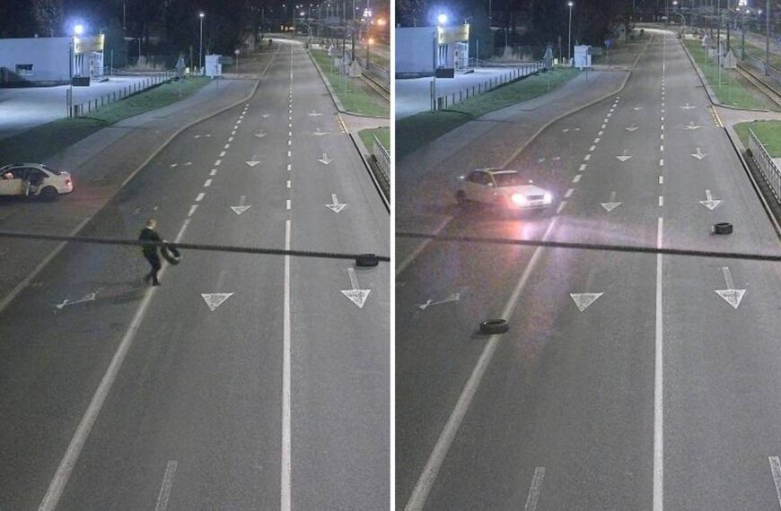 Uknuł „zabójczą zasadzkę” na auta. Własnoręcznie stawił się na policji.