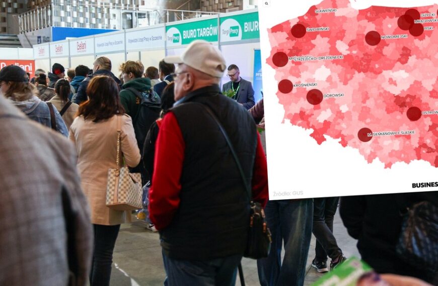 Polskie bezrobocie: Mapa wzrostu regionalnego.