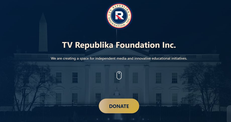 Strona amerykańskiej fundacji TV Republika