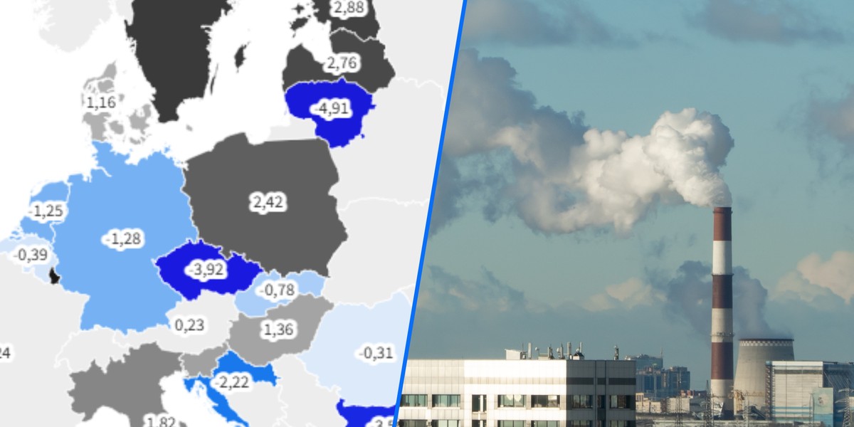 Końcówka ubiegłego roku w wielu krajach Europy przyniosła wzrost emisji gazów cieplarnianych