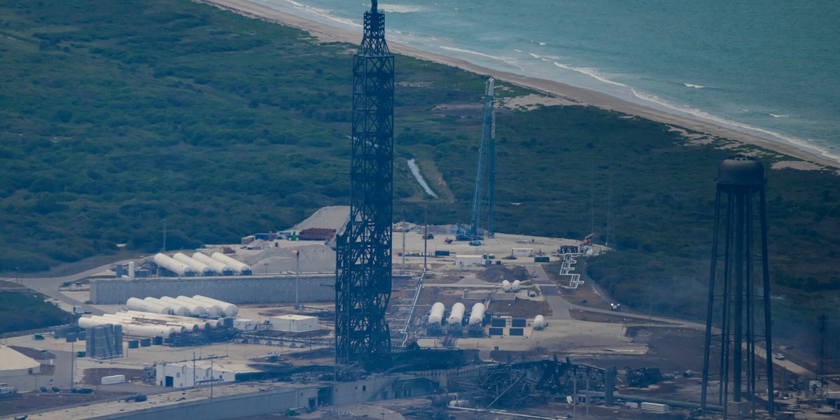 Zniszczona platforma startowa Blue Origin