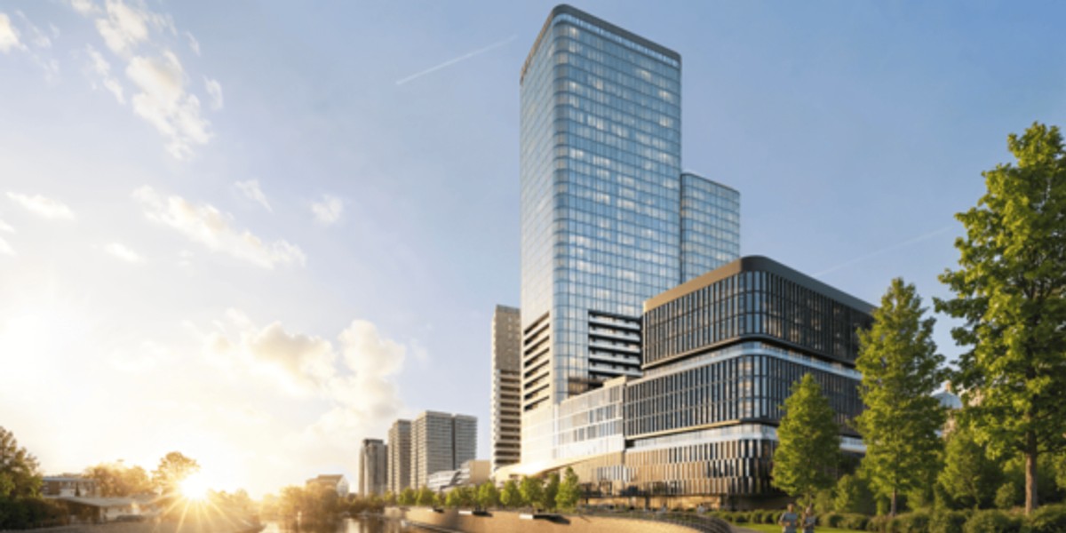Wieża Quorum Tower osiągnęła docelową wysokość 137 metrów