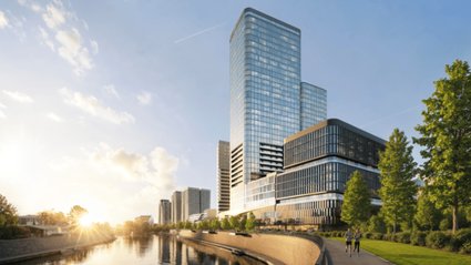 Wieża Quorum Tower osiągnęła docelową wysokość 137 metrów